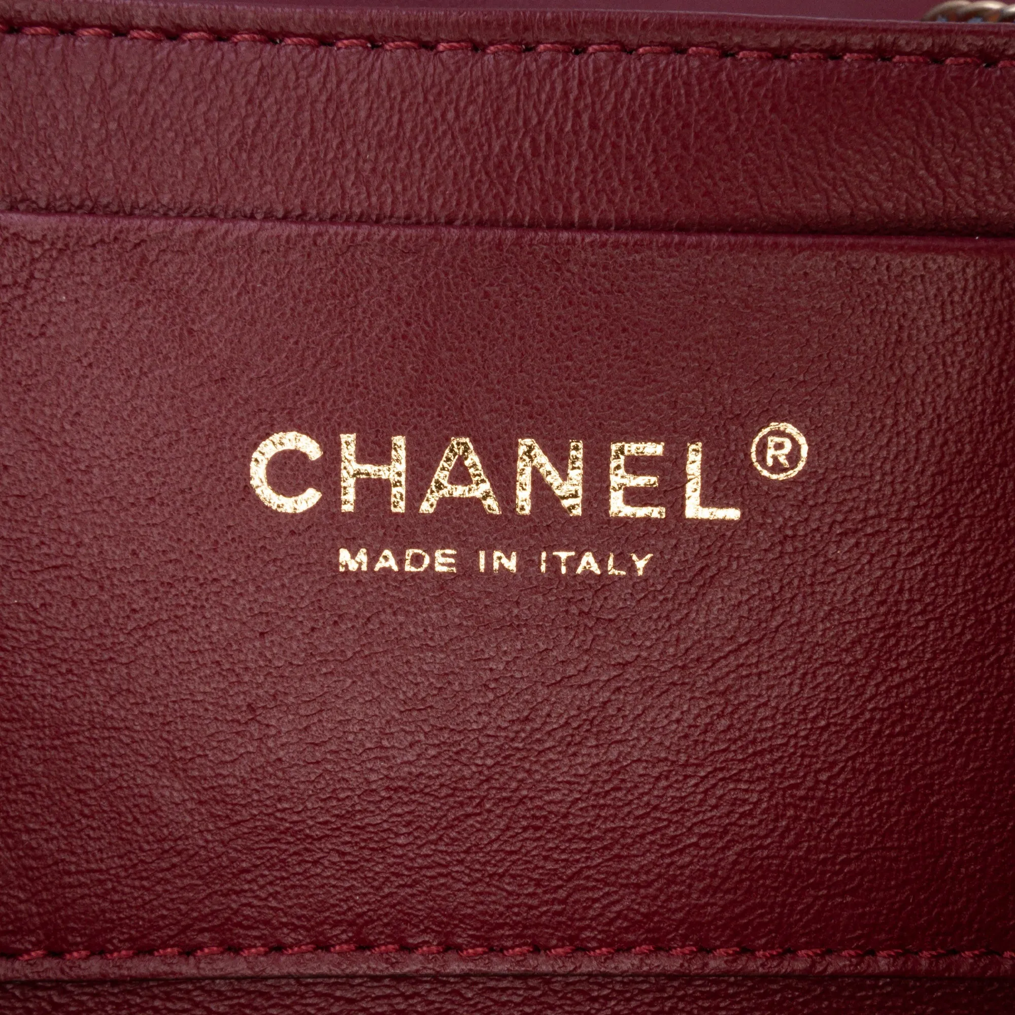 CC Crackled Glazed Calfskin Accordion Flap
