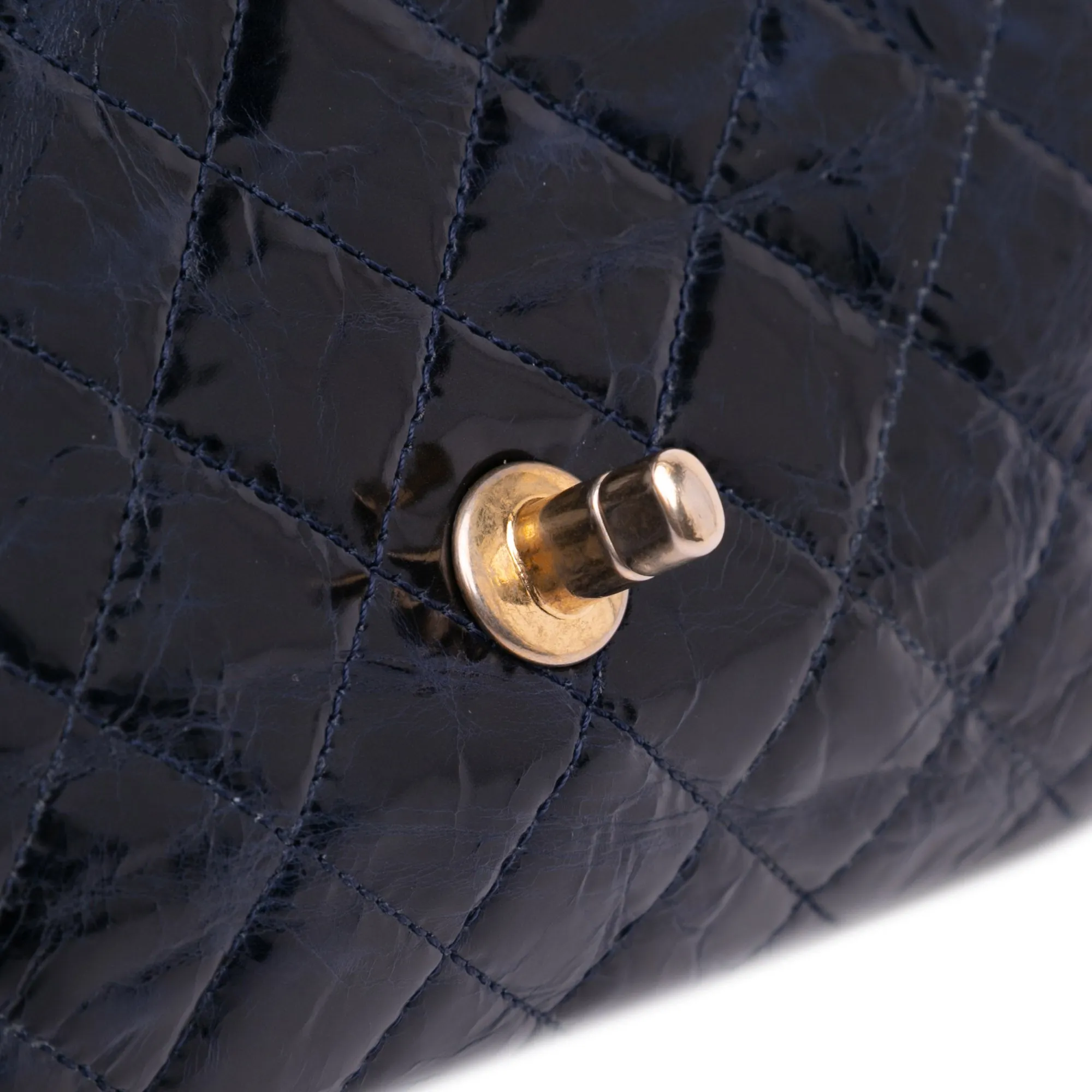 CC Crackled Glazed Calfskin Accordion Flap