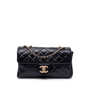 CC Crackled Glazed Calfskin Accordion Flap