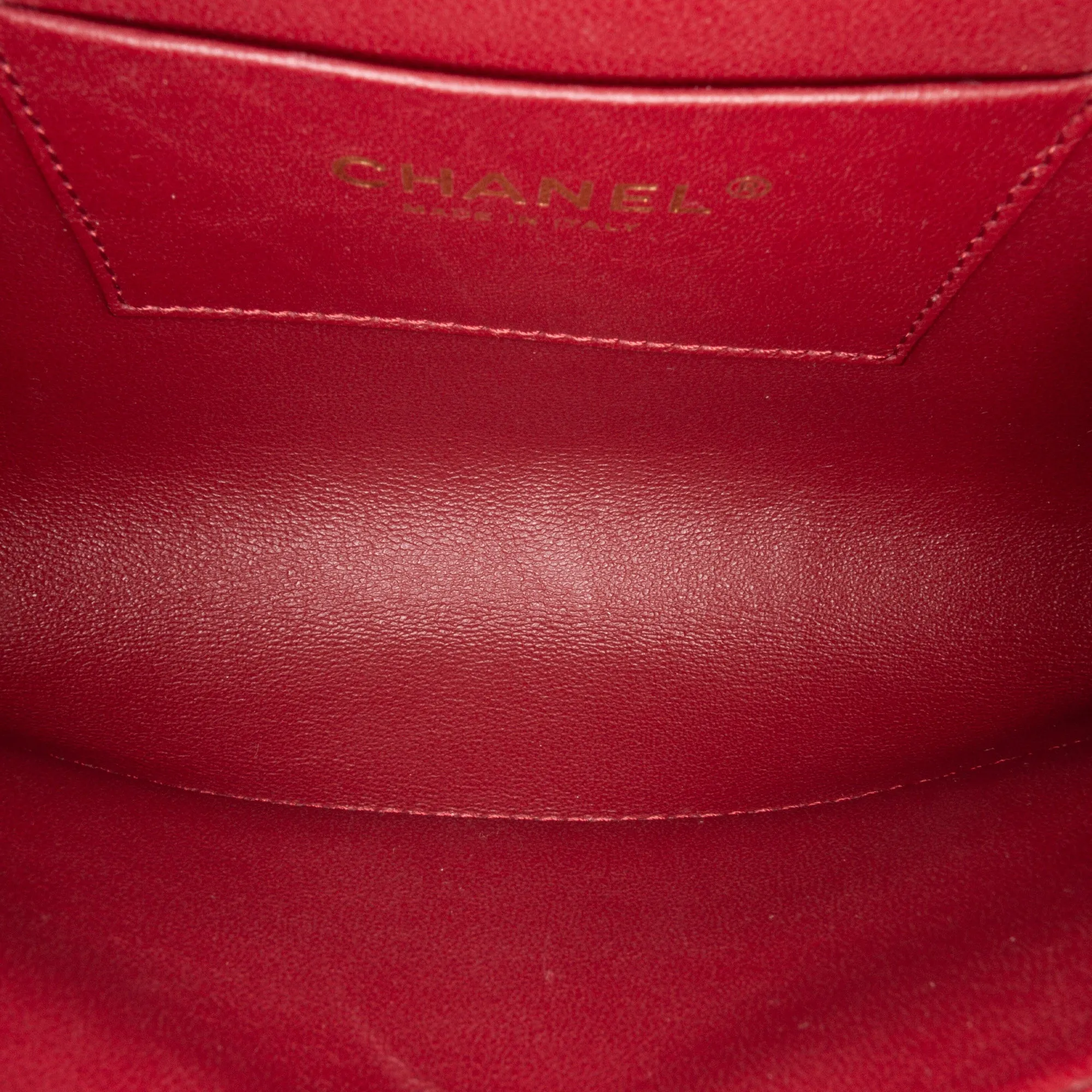 CC Crackled Glazed Calfskin Accordion Flap