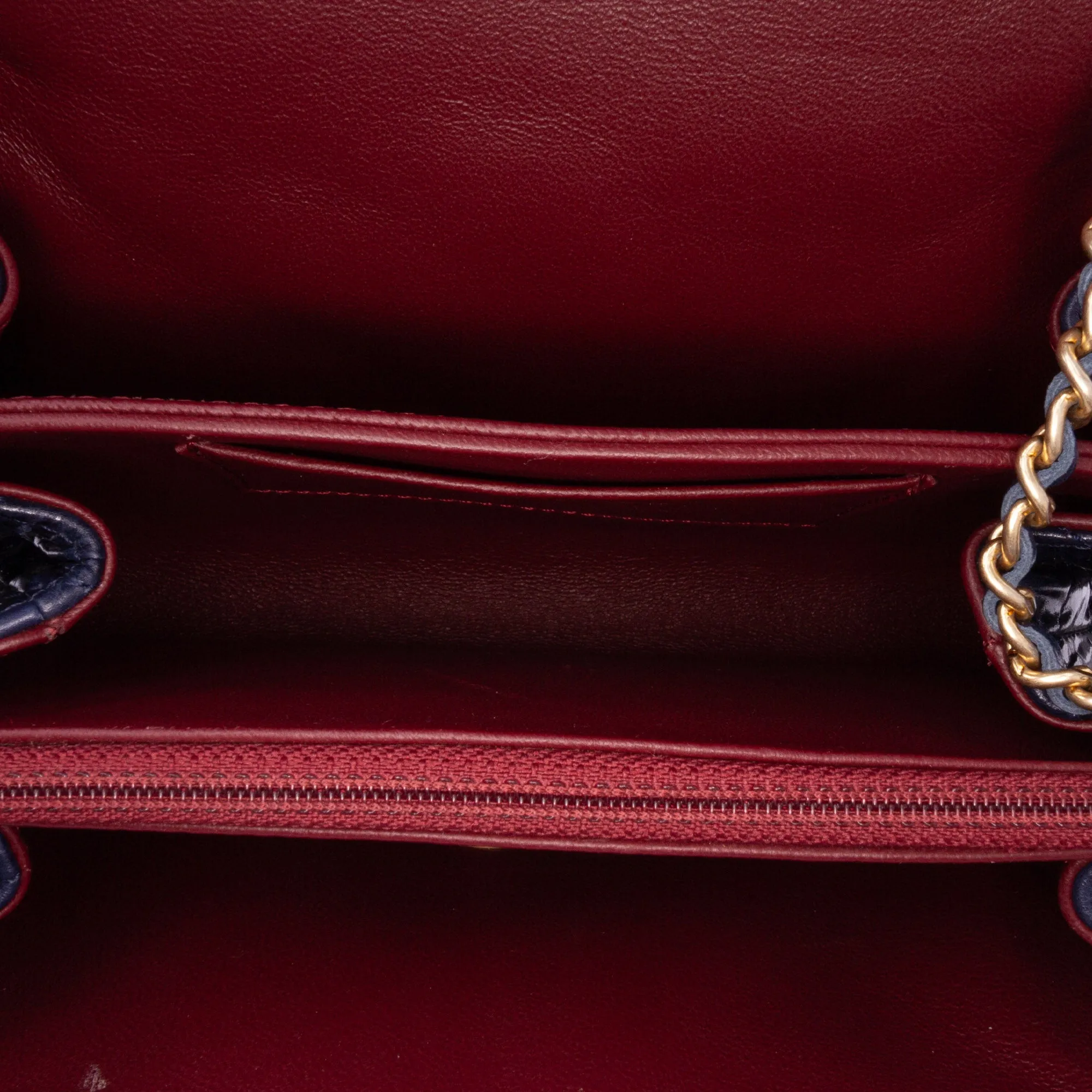 CC Crackled Glazed Calfskin Accordion Flap