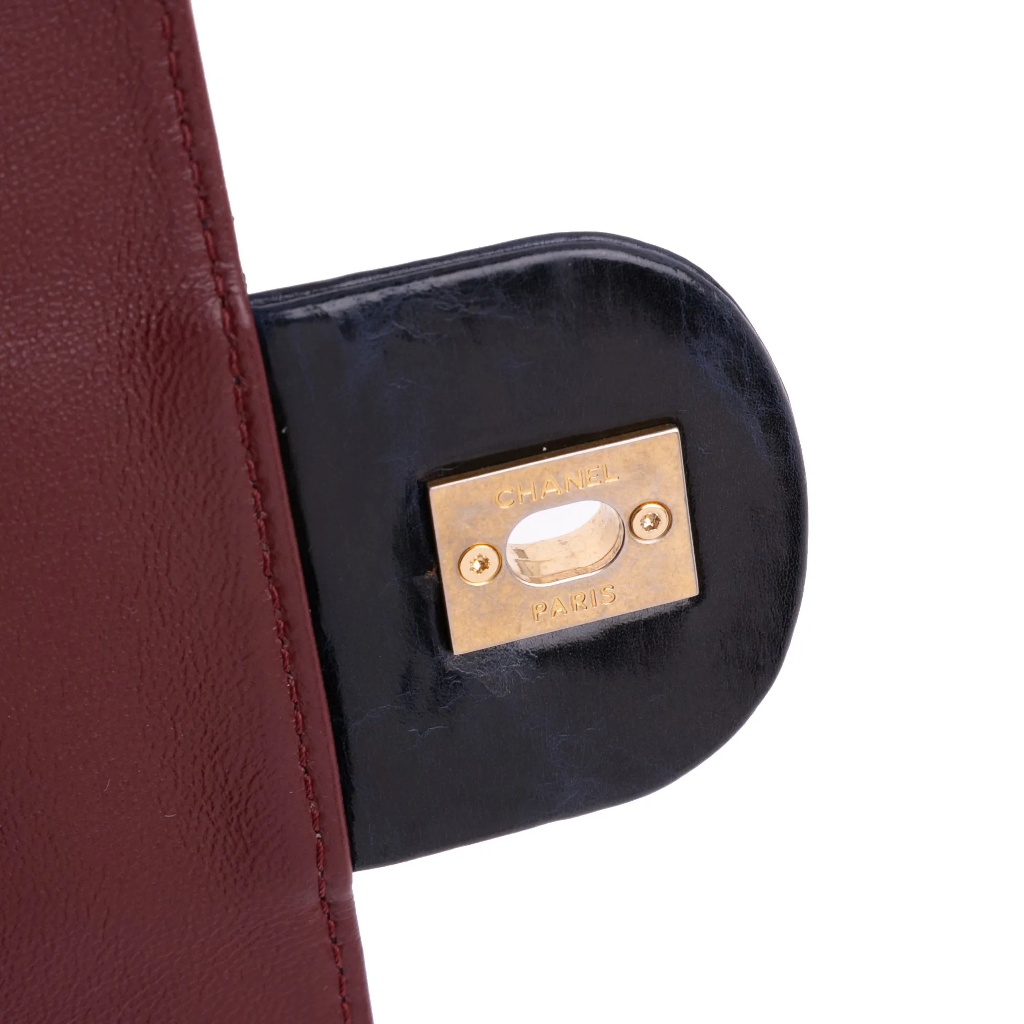 CC Crackled Glazed Calfskin Accordion Flap