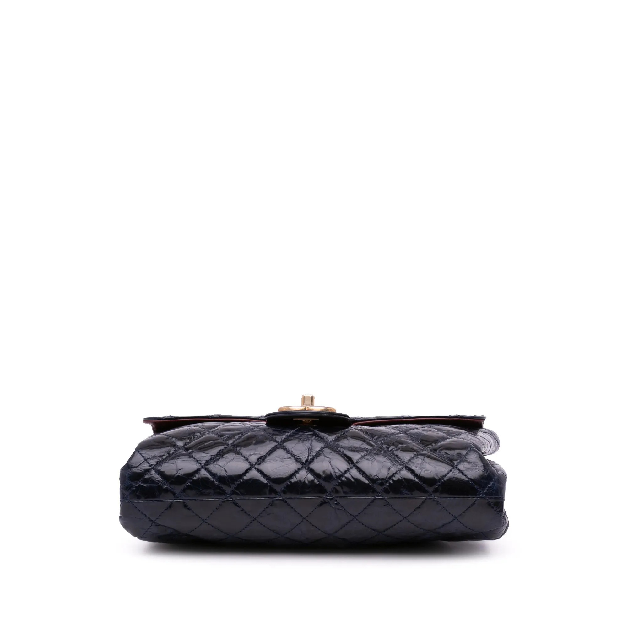 CC Crackled Glazed Calfskin Accordion Flap