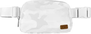 C.C Women's Fanny Pack Crossbody Belt Bag - Waist Pack with Adjustable Strap - Camo White (BG-4254)