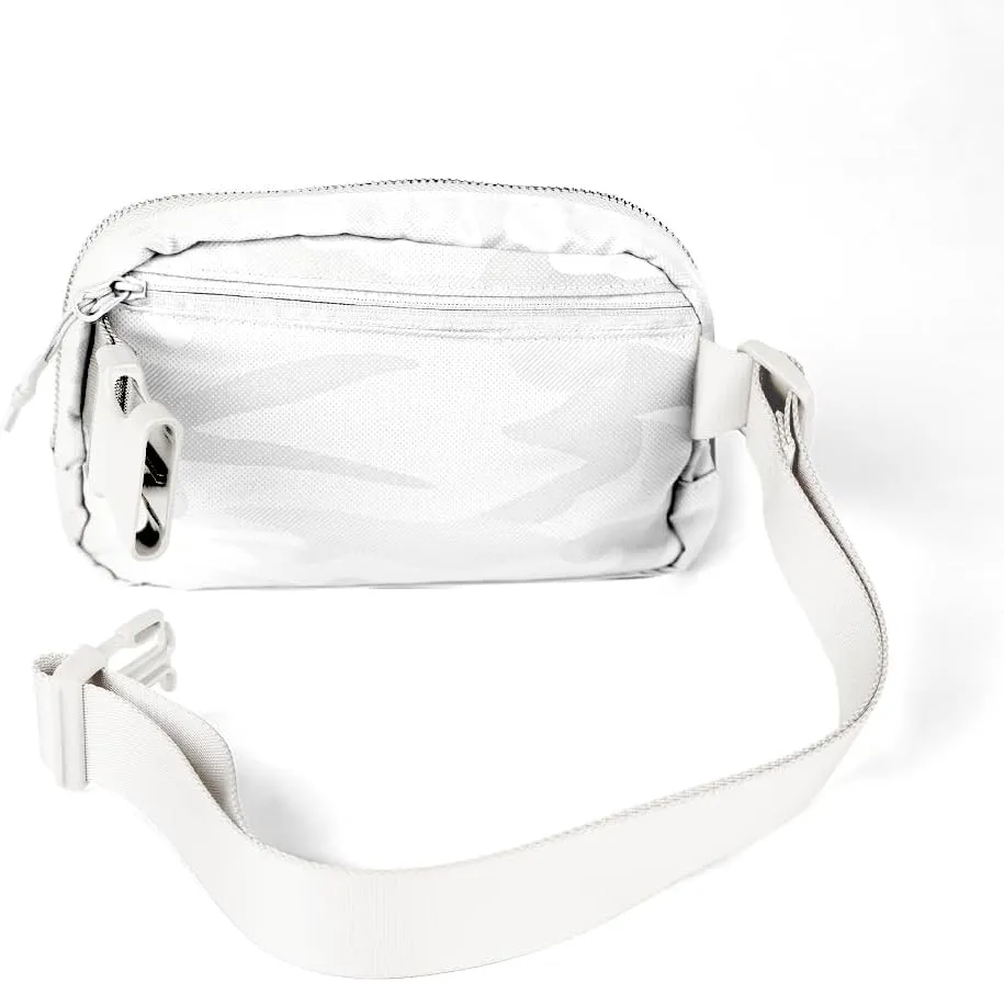C.C Women's Fanny Pack Crossbody Belt Bag - Waist Pack with Adjustable Strap - Camo White (BG-4254)