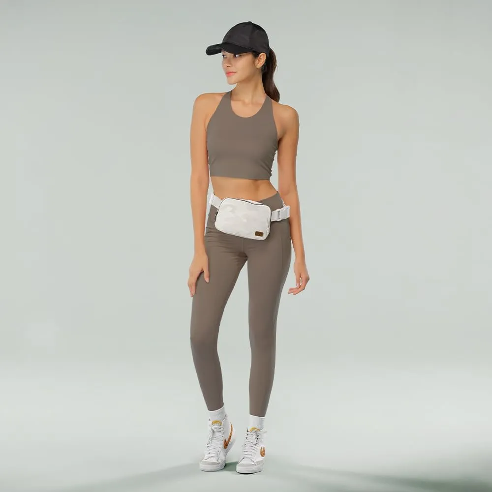 C.C Women's Fanny Pack Crossbody Belt Bag - Waist Pack with Adjustable Strap - Camo White (BG-4254)