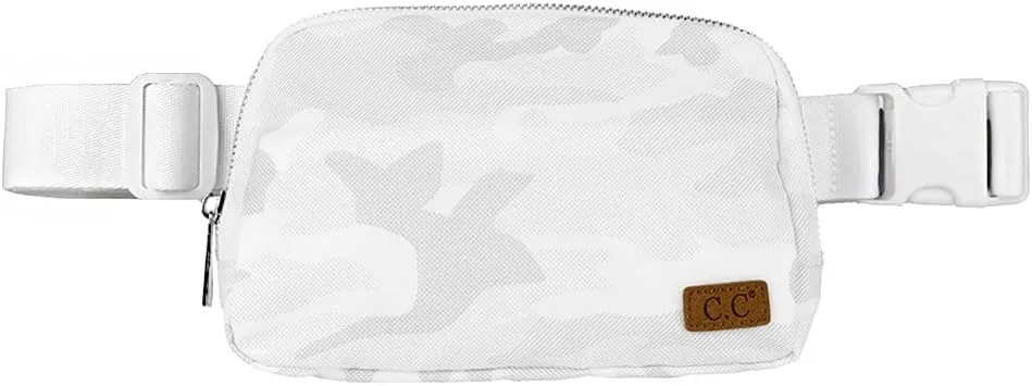 C.C Women's Fanny Pack Crossbody Belt Bag - Waist Pack with Adjustable Strap - Camo White (BG-4254)