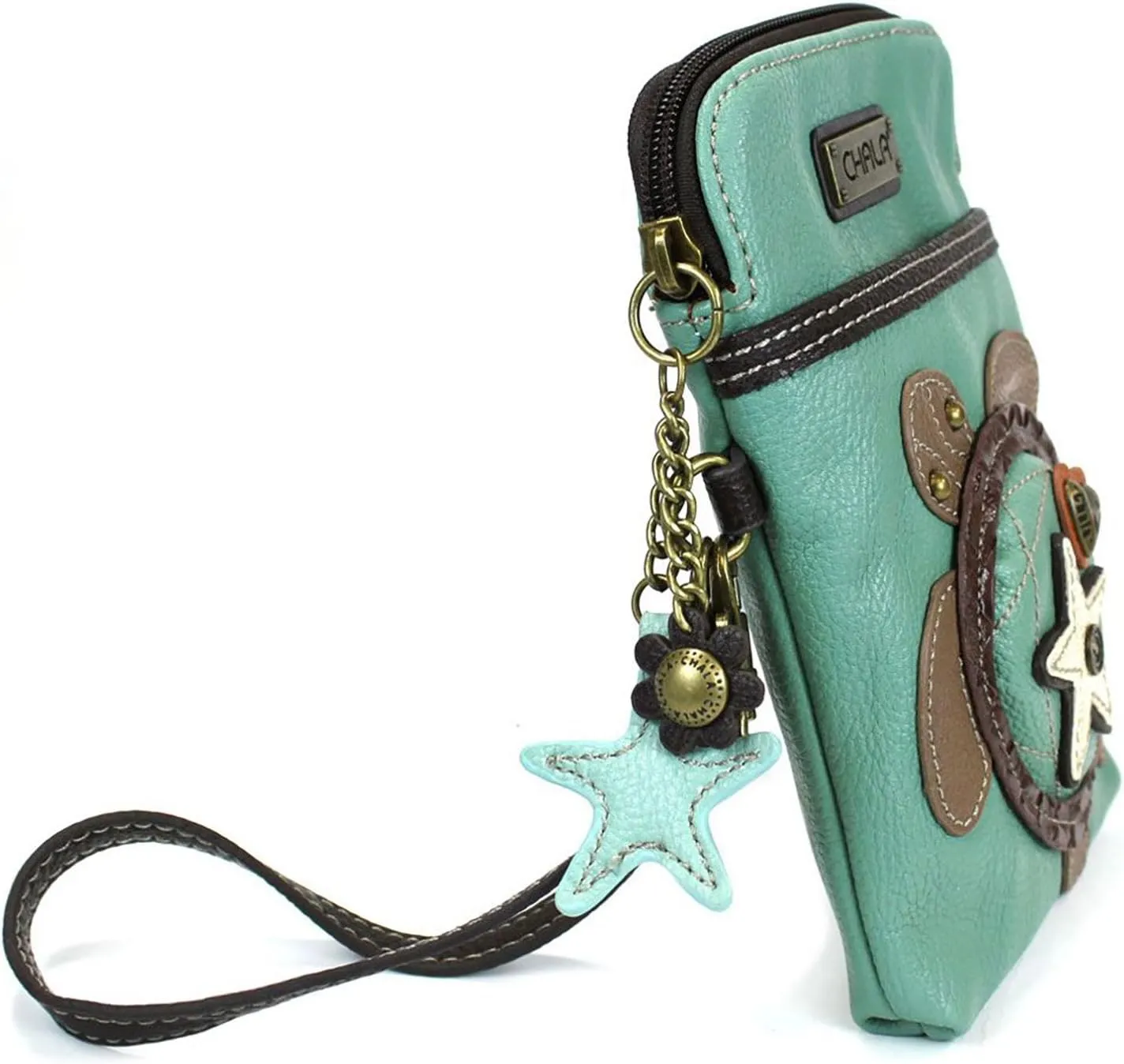 CHALA Cell Phone Crossbody Purse-Women PU Leather/Canvas Multicolor Handbag with Adjustable Strap