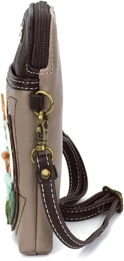 CHALA Cell Phone Crossbody Purse-Women PU Leather/Canvas Multicolor Handbag with Adjustable Strap