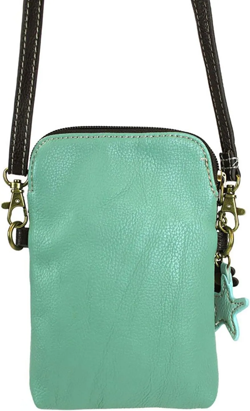 CHALA Cell Phone Crossbody Purse-Women PU Leather/Canvas Multicolor Handbag with Adjustable Strap
