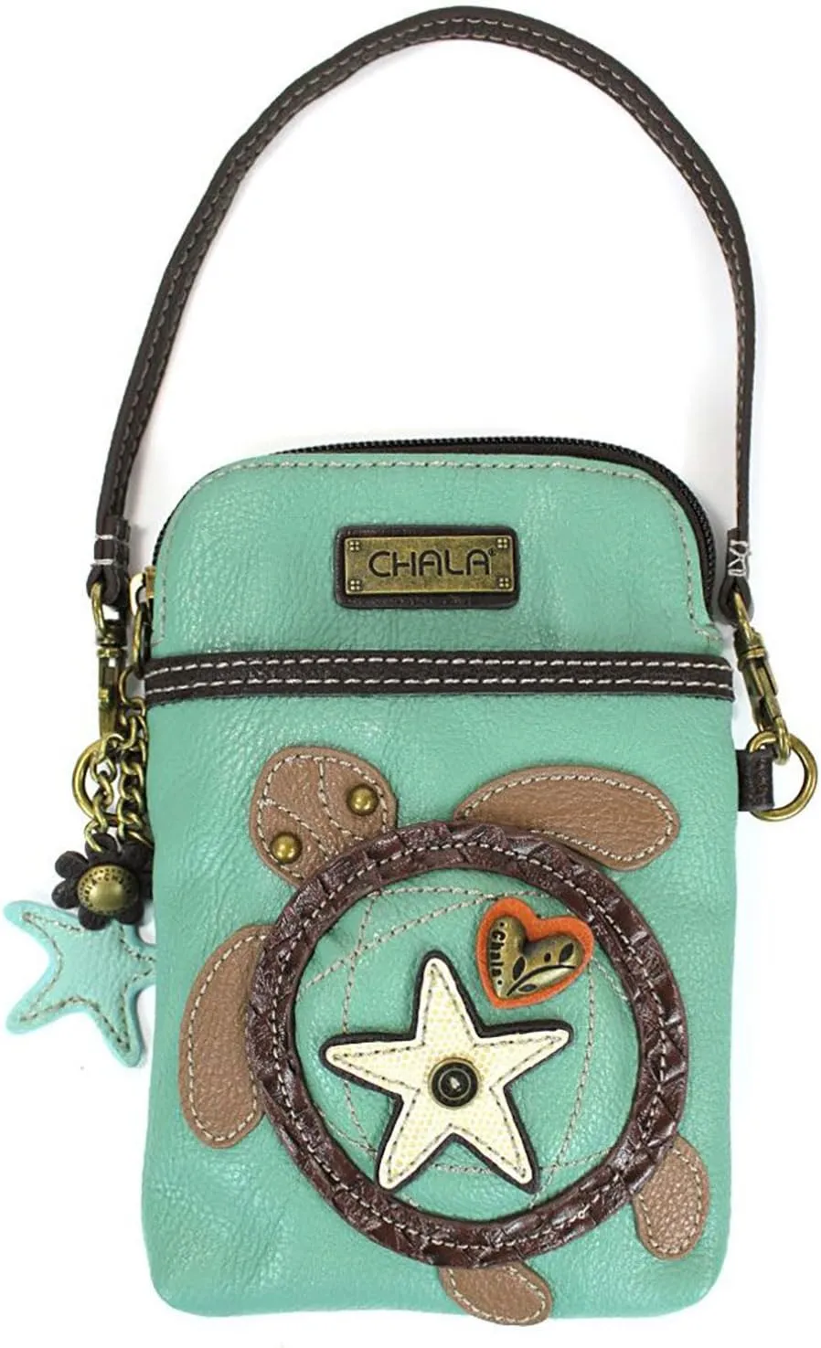 CHALA Cell Phone Crossbody Purse-Women PU Leather/Canvas Multicolor Handbag with Adjustable Strap