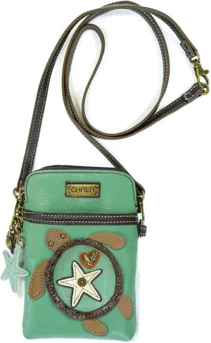CHALA Cell Phone Crossbody Purse-Women PU Leather/Canvas Multicolor Handbag with Adjustable Strap