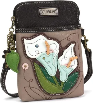 CHALA Cell Phone Crossbody Purse-Women PU Leather/Canvas Multicolor Handbag with Adjustable Strap