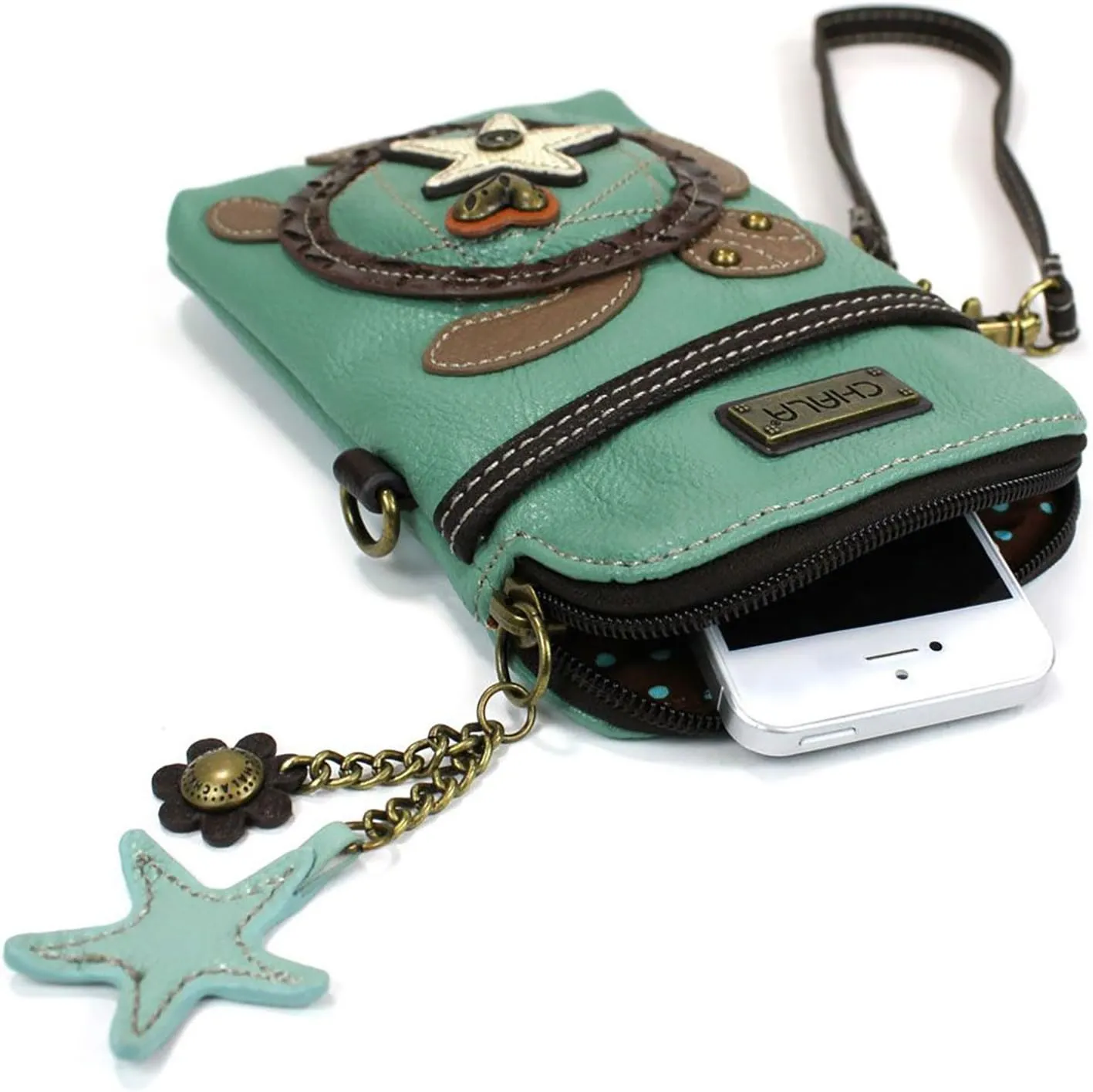 CHALA Cell Phone Crossbody Purse-Women PU Leather/Canvas Multicolor Handbag with Adjustable Strap