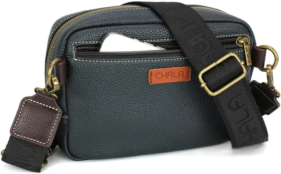 CHALA Mini Pack Women RFID Protected Sling Purse and Waist Bag with Two Adjustable Straps - Dragon - navy