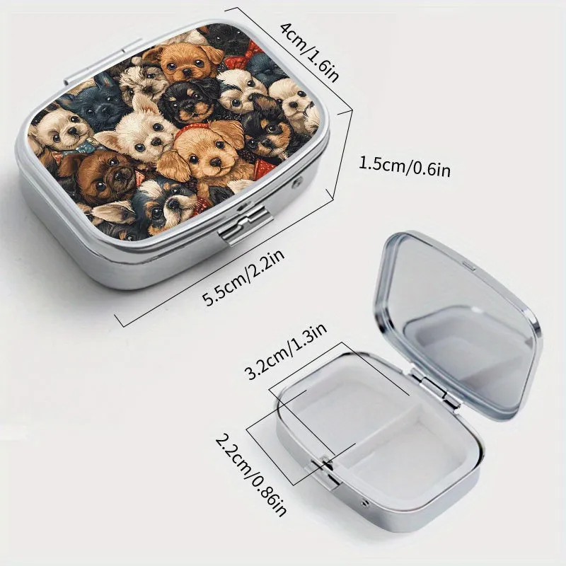 Charming Puppy Print Pill Organizer for Travel