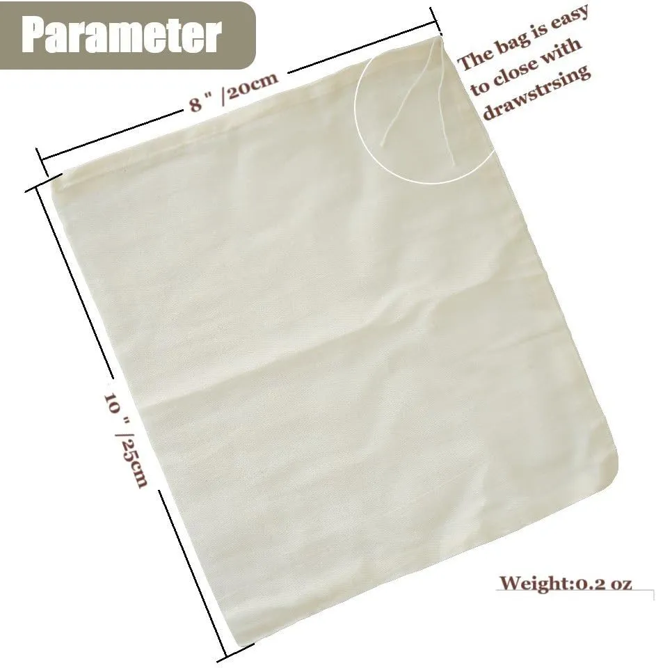 Cheesecloth Bags for Straining,Reusable Cold Brew Coffee Cheese Cloths Strainer,Large Nut Milk Tea Juice Bag,100% Natural Cotton Fine Mesh Filter Bags(Small,4 Pack)