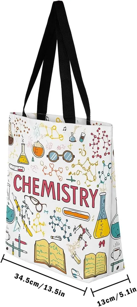Chemical Equation Canvas Tote Bag for Women,Chemistry Large Capacity Gym Bag Science Students Learning Gift