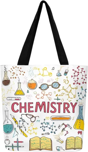 Chemical Equation Canvas Tote Bag for Women,Chemistry Large Capacity Gym Bag Science Students Learning Gift