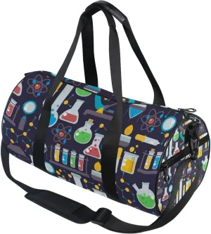 Chemistry Chemical Pattern Gym Duffle Bag for Women Men Sports Fitness Bag Workout Travel Gymnastics Dance
