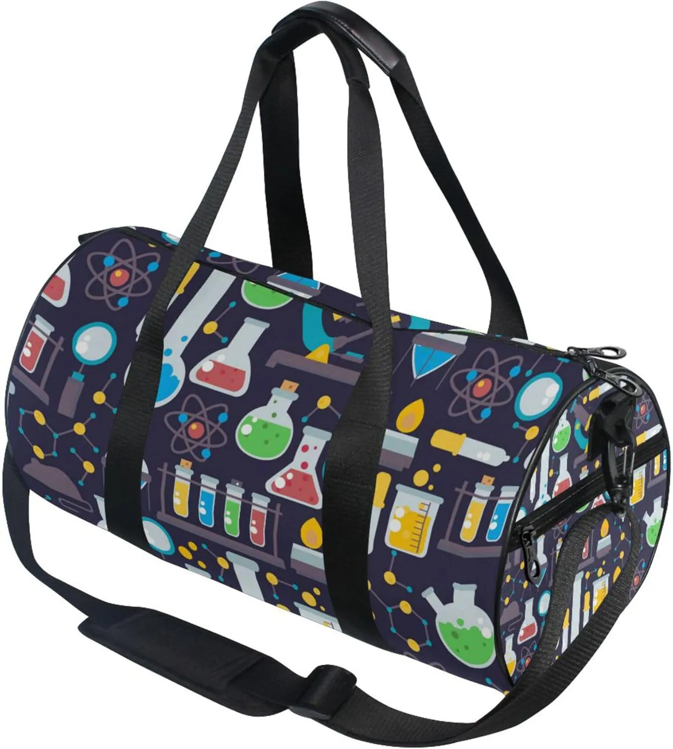 Chemistry Chemical Pattern Gym Duffle Bag for Women Men Sports Fitness Bag Workout Travel Gymnastics Dance