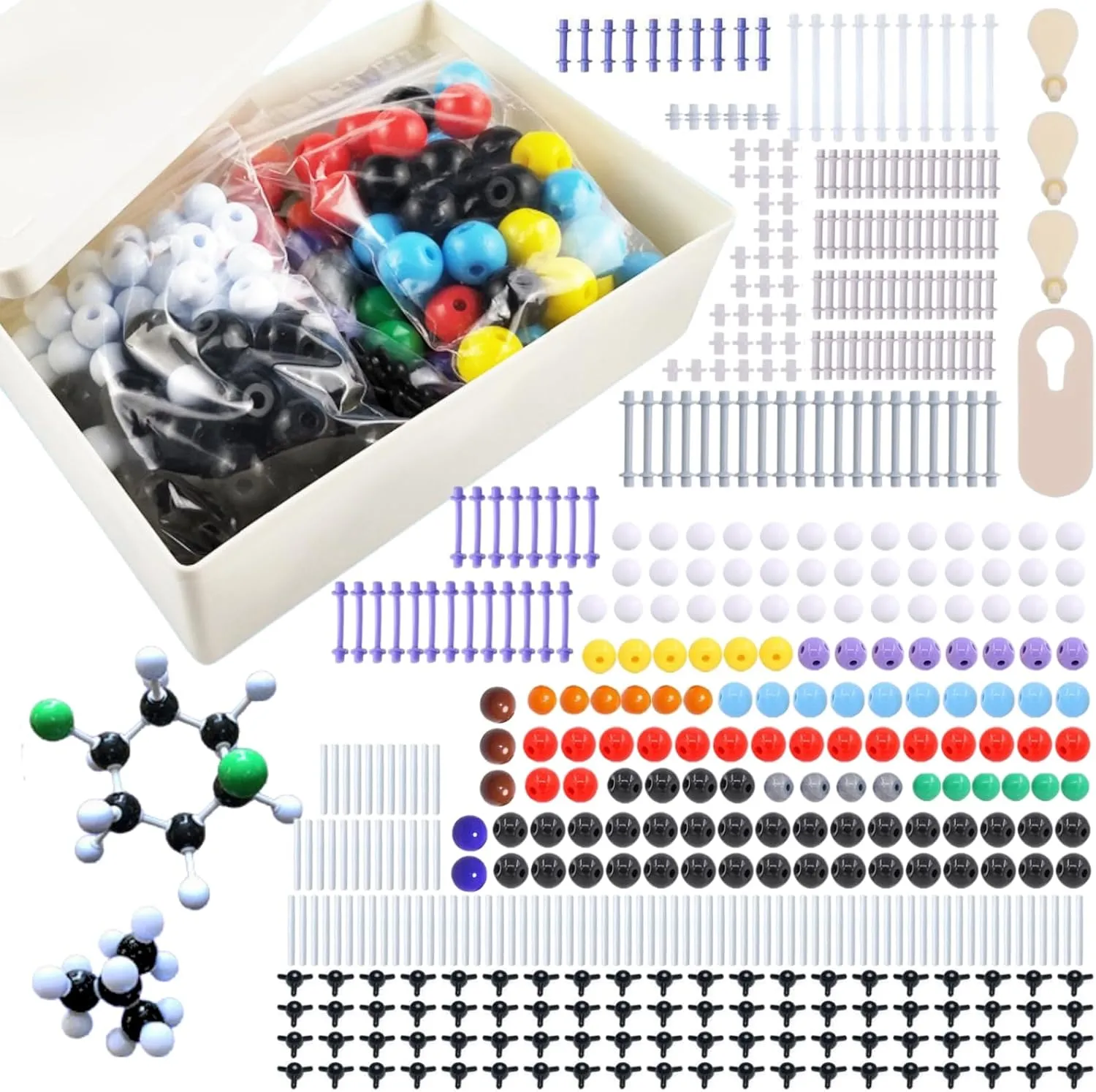 Chemistry Molecular Model Kit, w/C60, Atoms, Bonds, Molecular Structures Building Kit for Chemistry Learning, STEM Science Kits for Student or Teacher,Young Scientists