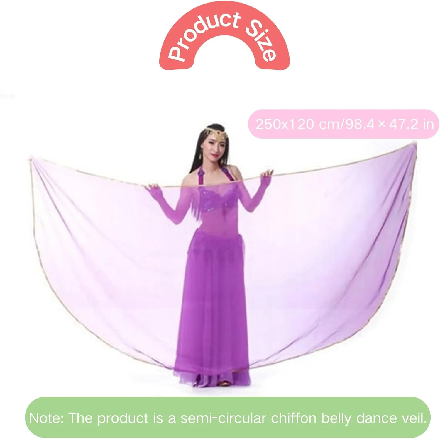 Chiffon Belly Dance Veil Lightweight Belly Dance Scarf Belly Dance Hip Scarf Sequin Trim Gold Shawls Veils