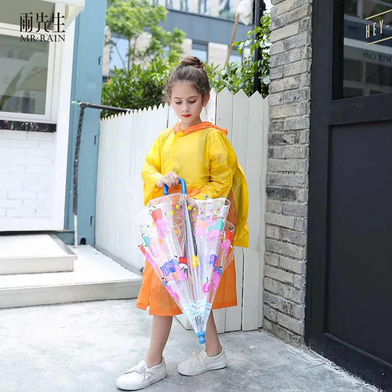 Children's Raincoat Poncho with Schoolbag Space for Boys & Girls