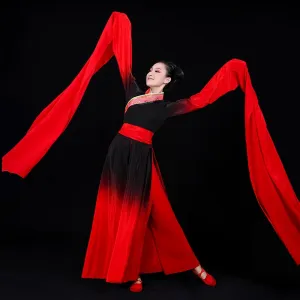 Chinese Folk Dance Costume Classical Dance Costume Female Chinese Wind Dance Han Dress Ancient Watersleeve Dance Costume Adult