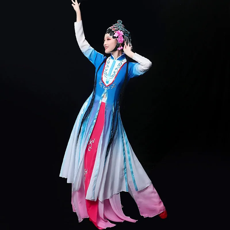 Chinese Folk Dance Costume Opera costume Female Huadan Peking Opera Yueju costume Miss Chinese Classical Dance Costume Suit