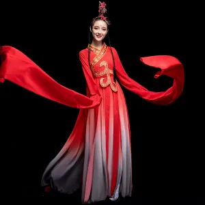 Chinese Folk Dance Costume Watersleeve Dance Costume Female Chinese Style Modern Dance Classical Dance Costume Adults