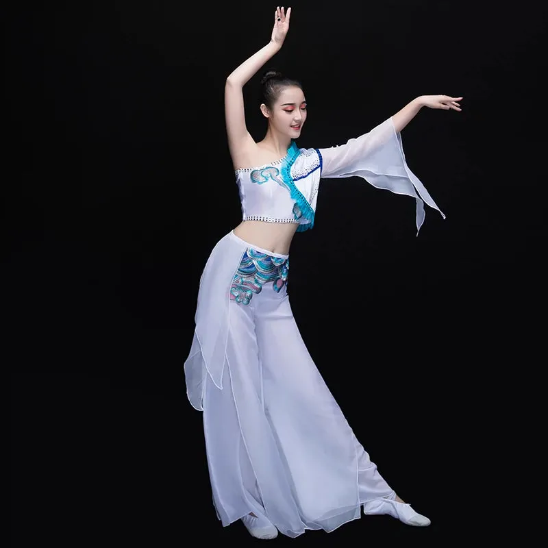 Chinese Folk Dance Costumes Classical Dance Costume Women Modern Dance Costume Fan Umbrella Dance Sleeve Dance Adults
