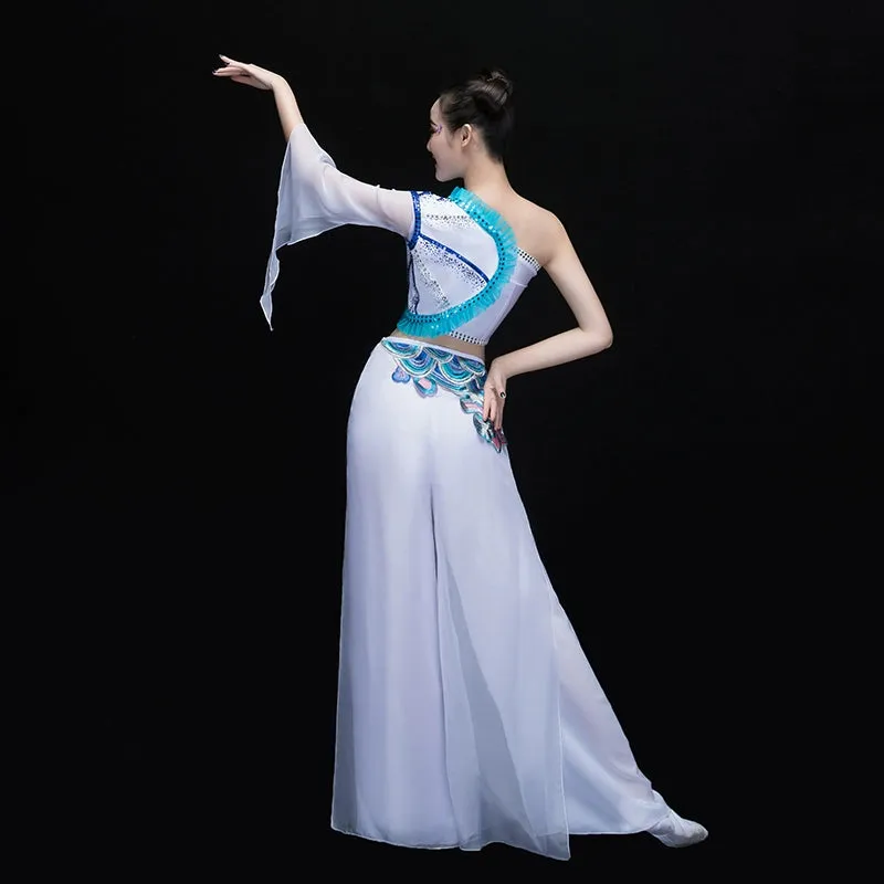 Chinese Folk Dance Costumes Classical Dance Costume Women Modern Dance Costume Fan Umbrella Dance Sleeve Dance Adults