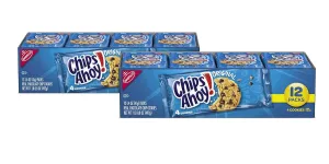 Chips Ahoy! Original Chocolate Chip Cookies - Snack Packs, 12 Count Box, 16.8 Ounce (Pack of 2)