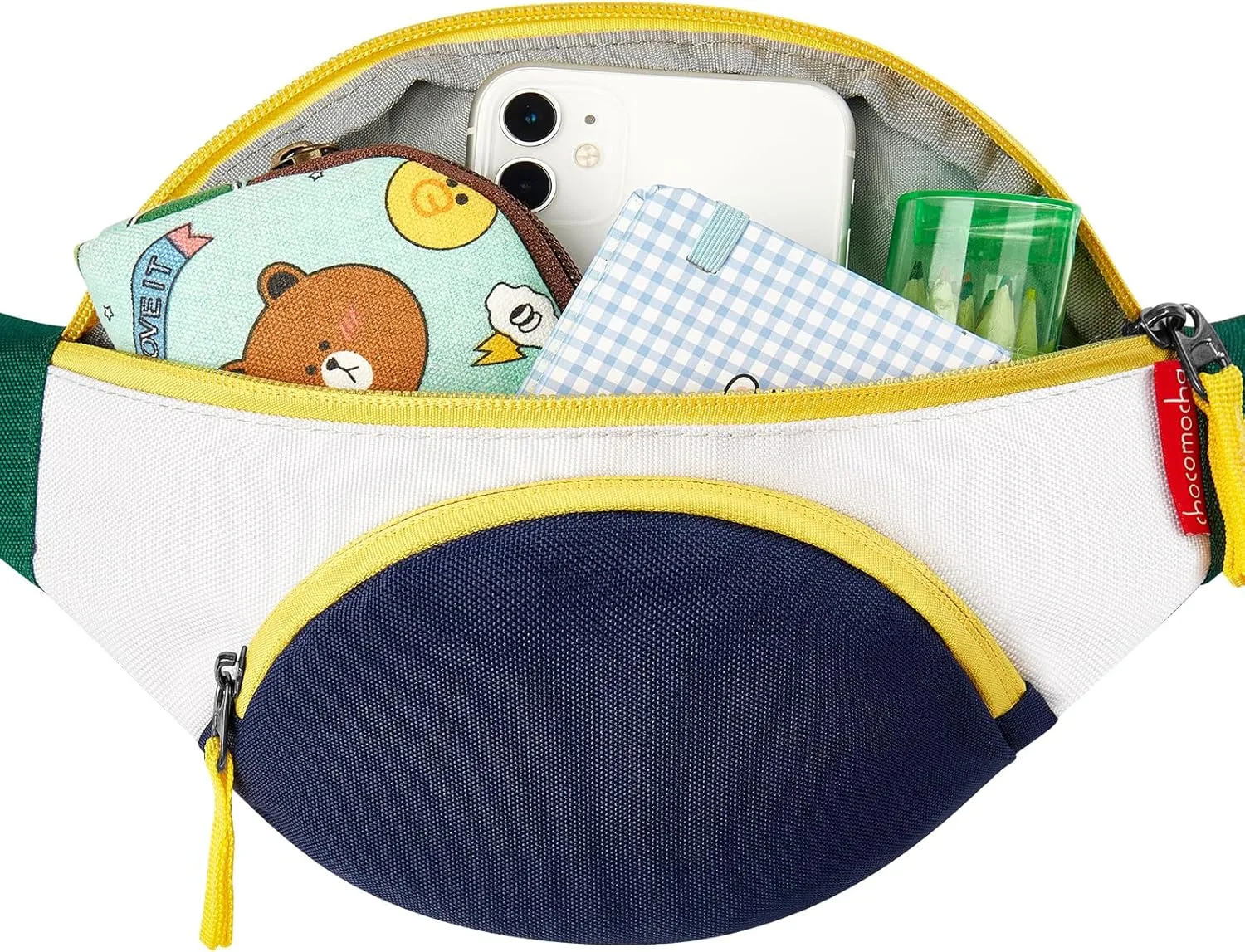 Choco Mocha Kids Fanny Pack Boys Green Toddler Belt Bag 2-4 4-6 Kid Waist Bag Outer for Little Boy age 6-9 8-12 Small Hip Pack Blue