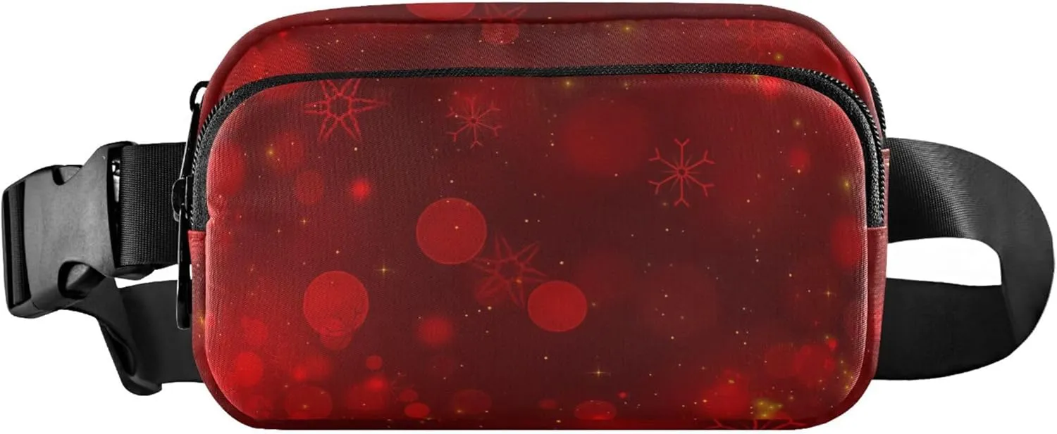 Christmas Red Fancy Fanny Pack for Women Bright Hip Pack Belt Pouch Waterproof Waist Pouches for Men