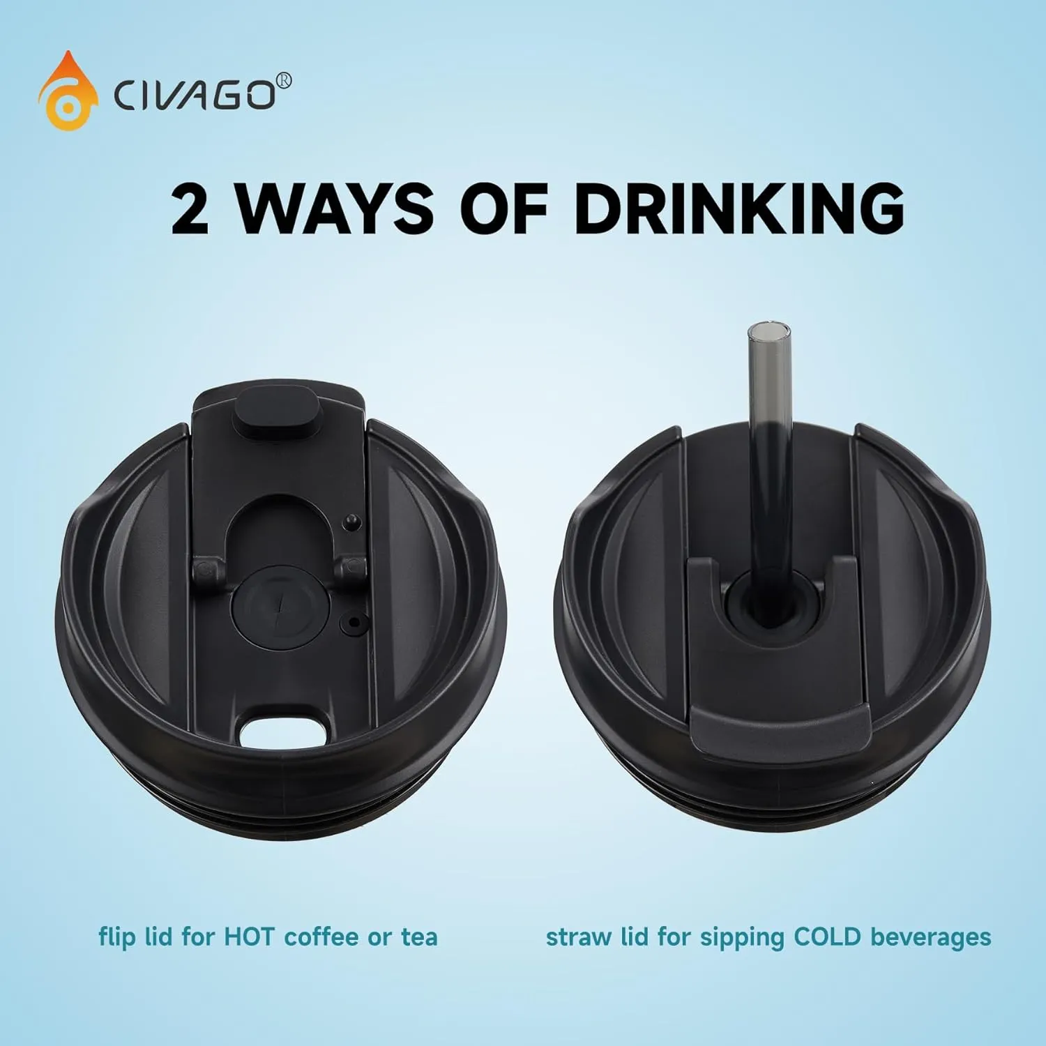 CIVAGO 20 oz Tumbler Mug with Lid and Straw, Insulated Travel Coffee Mug with Handle, Double Wall Stainless Steel Vacuum Coffee Tumbler, Thermal Coffee Cup, Flip lid, Dark Rainbow