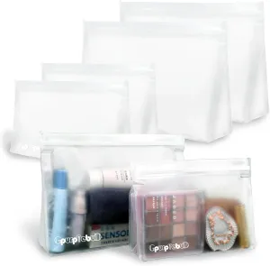 Clear Toiletry Bags, PEVA Material Leakproof TSA Approved Quart Size Zipper Bags (3, 3 x 9.8in & 3 x 7.9in)