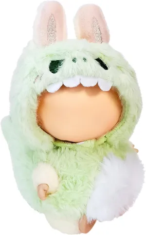 Clothes for 17cm Dolls, Cute Dinosaur Shark Bunny Outfit, Soft Accessories Set, Zip-Up Style (No Doll) Green Dinosaur