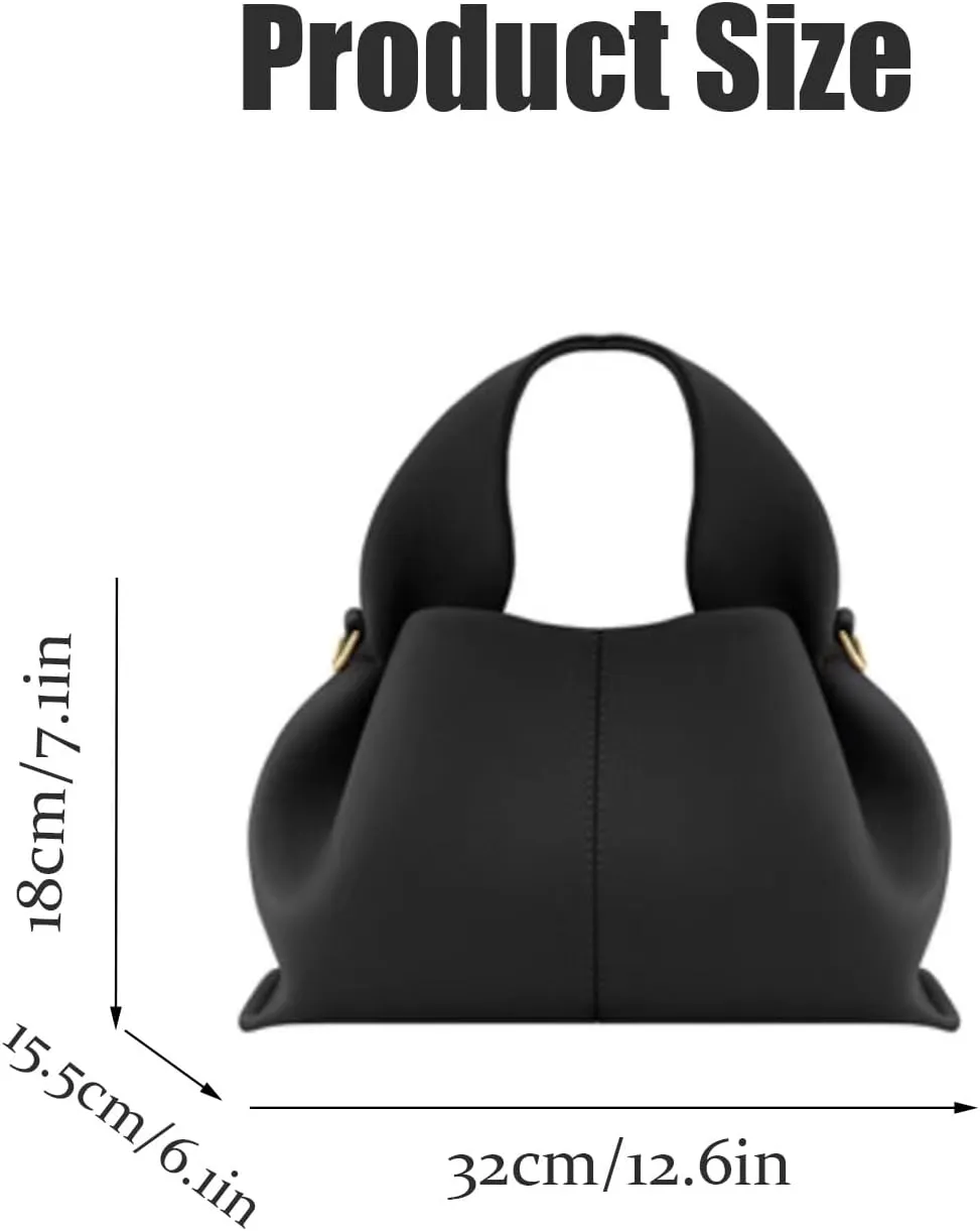 Cloud Silhouette Leather Handbag，Designer Leather Shoulder Bags, Retro Crossbody bag ，Purse Casual Dumpling Hobo Bag