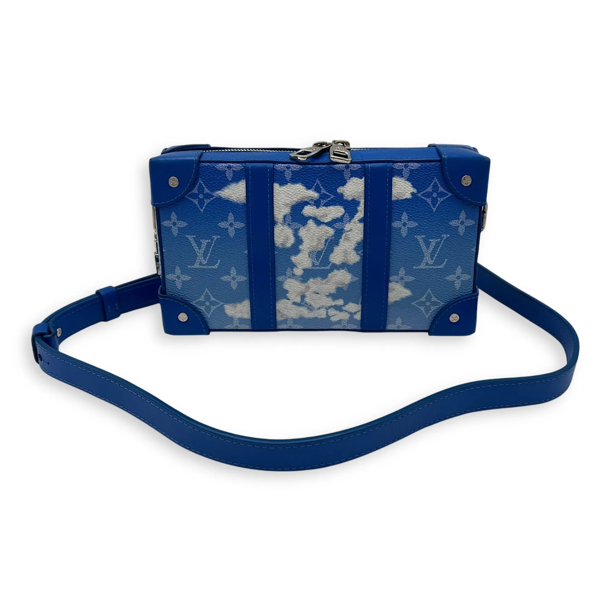 Clouds Soft Trunk Wallet Crossbody bag in Monogram coated canvas, Silver Hardware