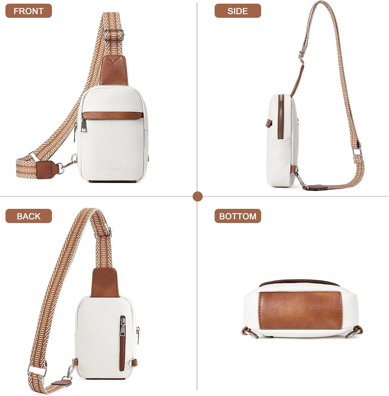 CLUCI Small Sling Bag for Women Vegan Leather Crossbody Chest Bags Trendy, Women's Fanny Pack