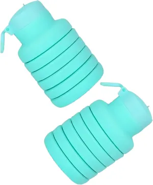 Collapsible Sports Water Bottles 500ml 16oz,Leak Proof Twist Cap BPA Free Retractable for Home Outdoor,Biking,Hiking Portable Water Bottle Cups(10)