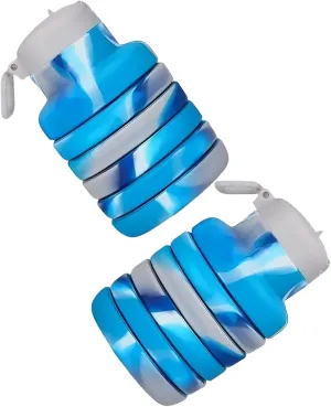 Collapsible Sports Water Bottles 500ml 16oz,Leak Proof Twist Cap BPA Free Retractable for Home Outdoor,Biking,Hiking Portable Water Bottle Cups(1)