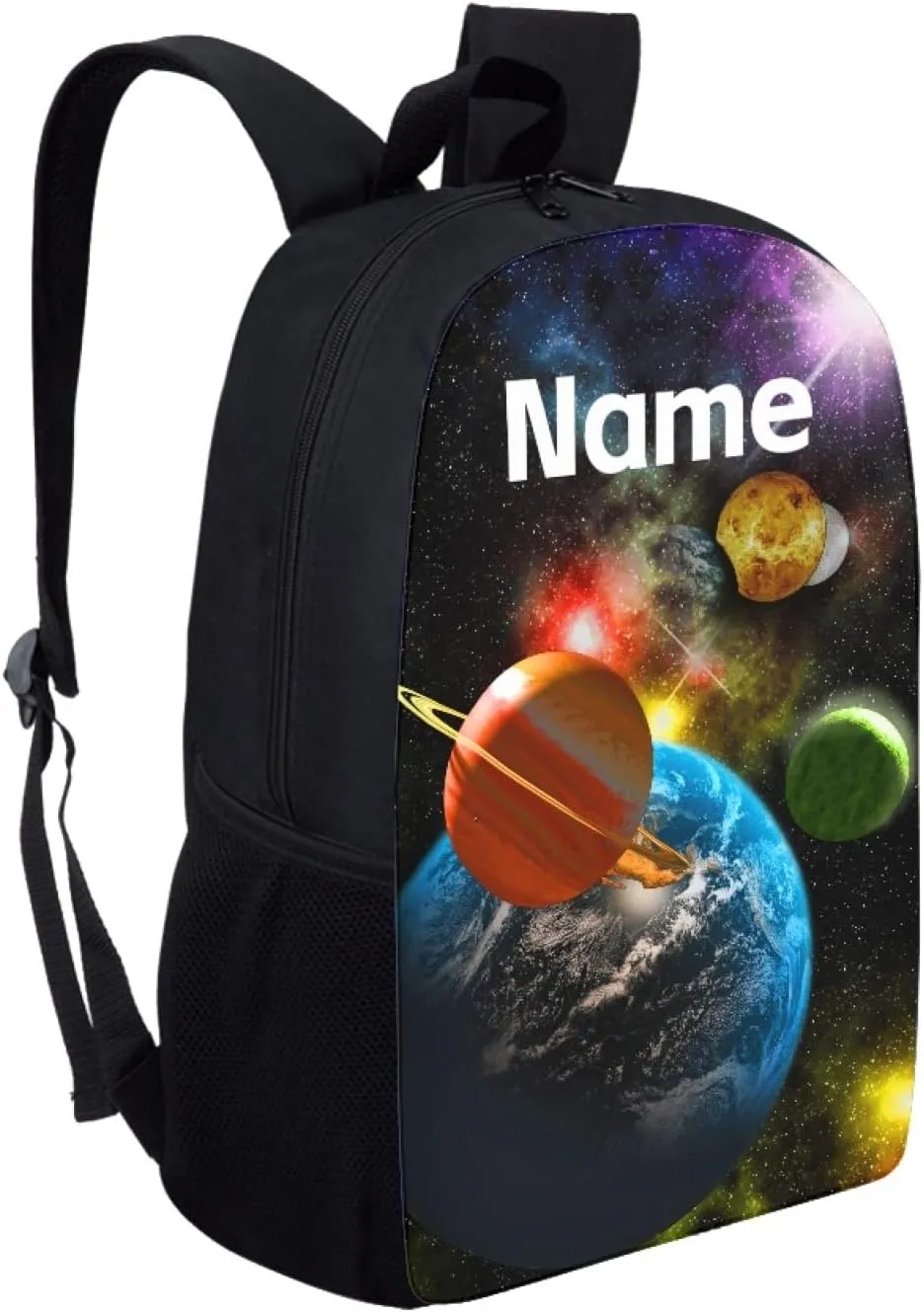 Coloranimal Teenager Boys School Bags Universe Planet Schoolbag Black Bookbags Personalized Customized Your Name Schoolbag