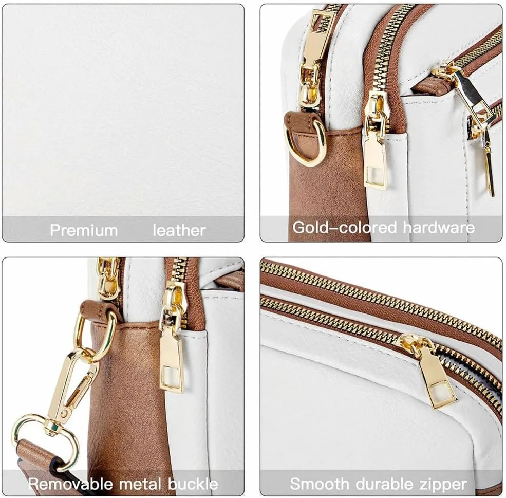 Colorful Straps Crossbody Leather Bags & Purse Vegan Leather Small Crossbody Bag (Blue,One Size)