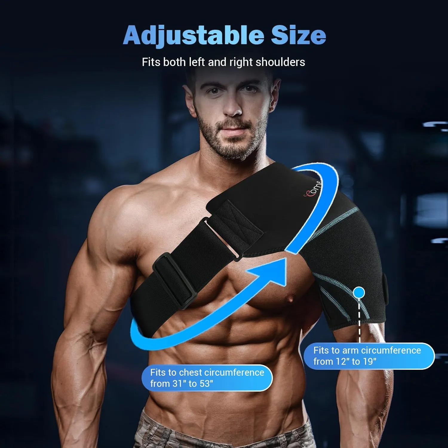 Comfytemp Shoulder Ice Pack Wrap, 2 Gel Packs 1 Shoulder Brace, FSA HSA Eligible, Ice Sleeve for Injuries Reusable, Physical Therapy Cold Compression for Arm Rotator Cuff Pain Relief, Surgery Recovery