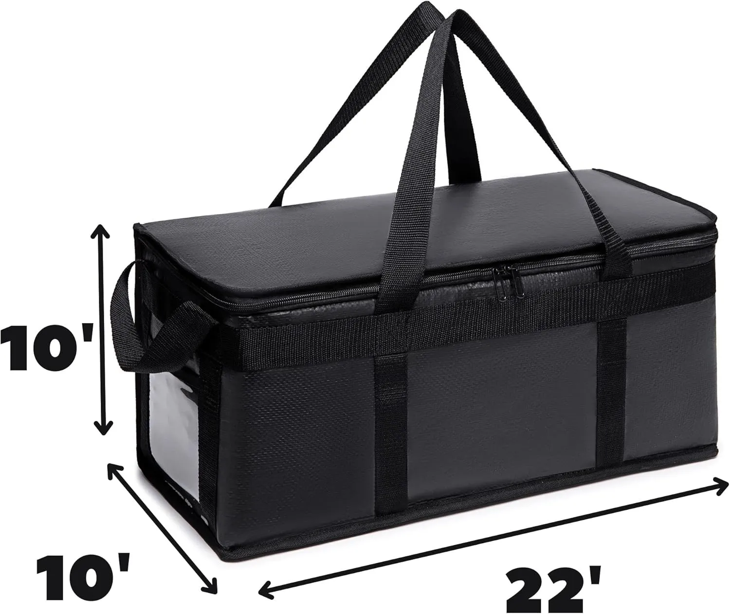 Commercial Lightweight Insulated Delivery Bag Carrier Large 22"x10"x10" (1 Pack)