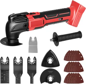 Cordless Oscillating Tool for Milwaukee 18V Battery, Oscillating Multi Tool Kit with Auxiliary Handle, 6 Variable Speed, Oscillating Saw for Scraping, Sanding, Cutting Wood (Battery Not Included)