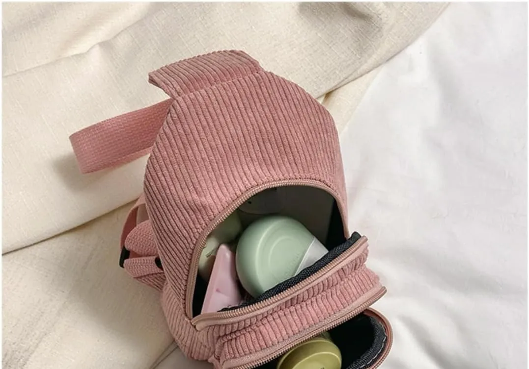 Corduroy Fanny Packs for Women Men, Fashionable Waist Bags Waterproof Small Crossbody Belt Bag Bum Bag with Adjustable Strap For Outdoor (Pink)